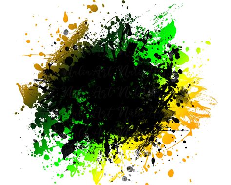 Background Paint Splatter Green Yellow Black Splash Frame Splatter ...