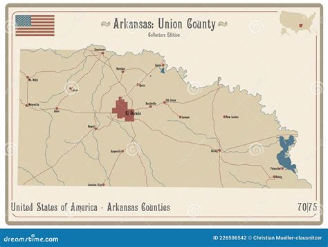 Arkansas: Union County Map Cartoon Vector | CartoonDealer.com #97229571