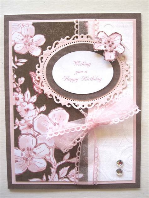 Elegant Handmade Birthday card for female elegant touches of