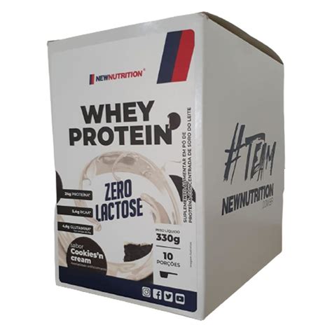 Whey Protein Zero Lactose 10 Sachês 33g Cookies And Cream