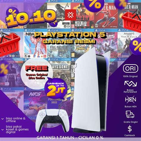 Jual Sony Ps5 Playstation 5 Disc Digital Resmi Sony Indonesia Bonus