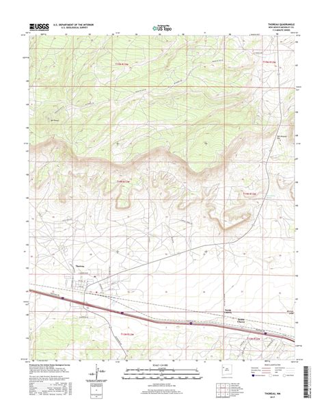 Mytopo Thoreau New Mexico Usgs Quad Topo Map