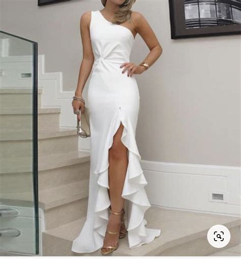 One Shoulder Prom Dresses White · Dressydances · Online Store Powered