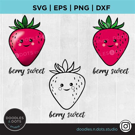 Erdbeer Svg Berry Svg Kawaii Erdbeere Erdbeer Clipart Etsy