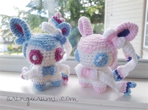 Shiny Sylveon Amigurumi Crochet Plush Eeveelution Pokemon Plushie Etsy