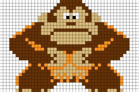 Donkey Kong Pixel Art in 2022 | Pixel art, Pixel art design, Lego art