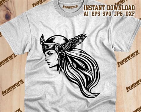 Valkyrie Svg Lady Warrior Svg Valkyrie Clipart Warrior Woman Svg Viking