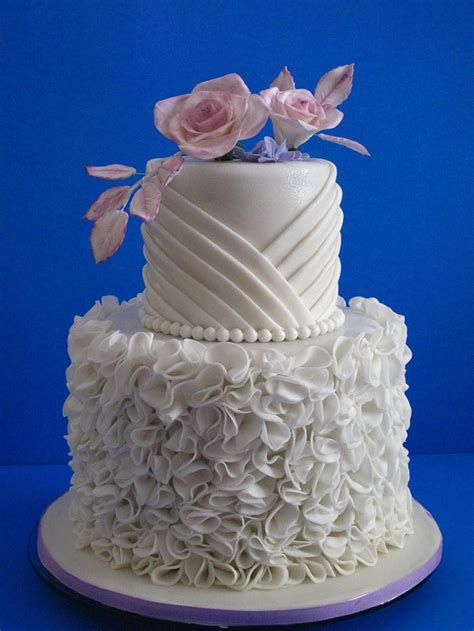 Wedding Cake Ruffles Decorated Cake By Jana Cakes Cakesdecor