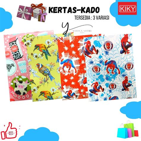 Jual Kertas Kado Kiky Per 10Pcs 3 Pilihan Variasi Random 10 Pcs