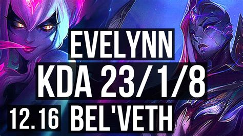 Evelynn Vs Bel Veth Jng Legendary Winrate Euw Master