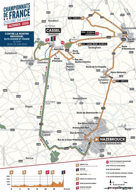 PROS Championnat de France CLM 2023 le parcours les engagés et les