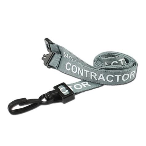 Recycled Breakaway Lanyard Contractor Printed Mm Width Grey