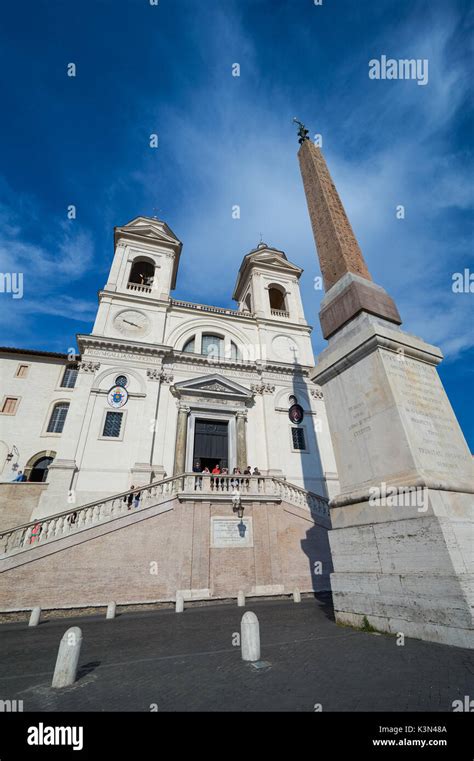 The Church Of The Santissima Trinità Dei Monti And Sallustiano Obelisk