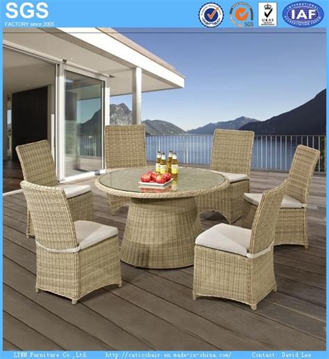 Garden Outdoor Round Wicker Rattan Dining Set Table And Chairs China