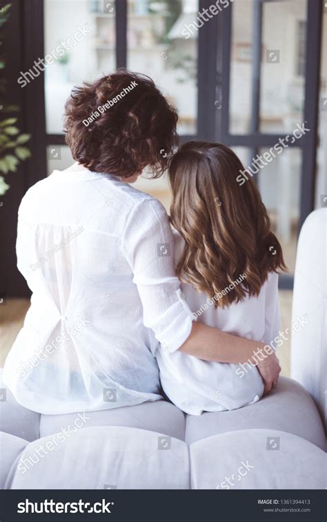 Naked Legs Hands Mother Daughter Wearing Stock Photo