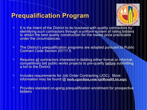 Contractor Prequalification Presentation