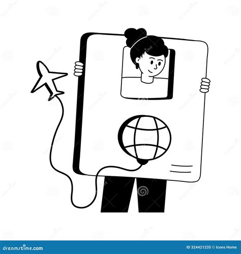 Passengers Passport Character Illustration, Ready To Use and Download