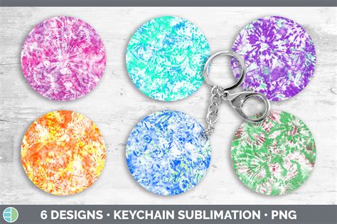 Tie Dye Keychain Bundle Keyring Sublimation Designs By Enliven