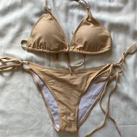 2 Piece Tie Up Bikini Nude On Carousell
