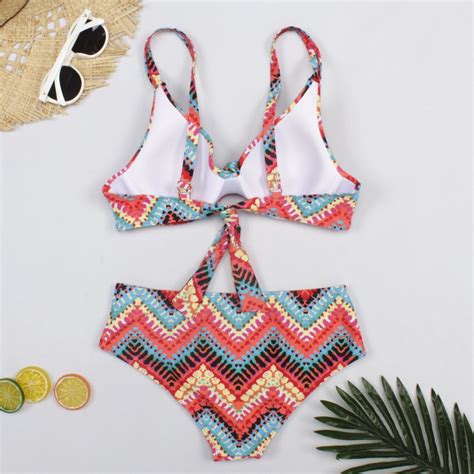 China Custom Printed Two Piece Bikini Swimwear For Mature Women Digital Printing Swimwear Set