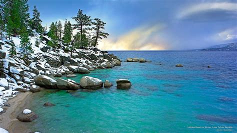 Hd Wallpaper Hidden Beach In Winter Lake Tahoe Nevada Wallpaper Flare