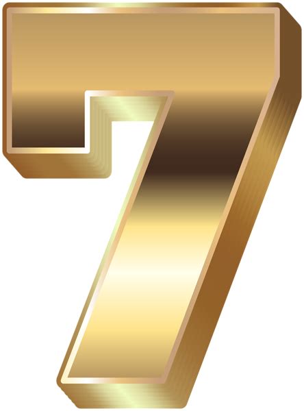 3d Gold Number Seven Png Clip Art