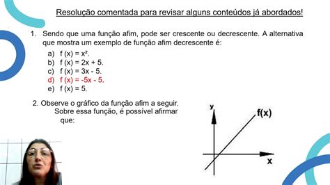 Matemática 1º Ano Ensino Médio Resolução Comentada E Revisional Função