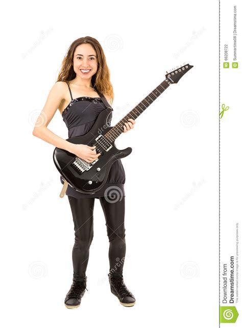 Fille De Guitariste Photo Stock Image Du Musique Isolat 66208722