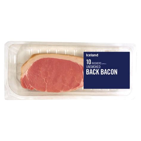 Iceland 10 Rashers Approx Unsmoked Back Bacon 400g Sarper Market