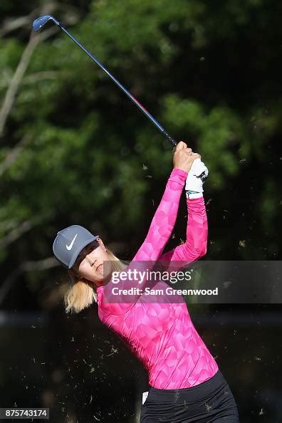 Michelle Wie Of The United States Plays A Shot On The First Hole