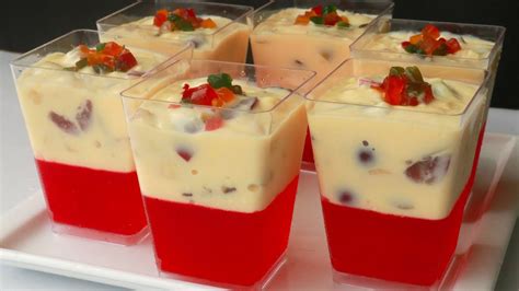 Fruit Custardjelly Dessertjelly Custardjello Custard Puddingpudding