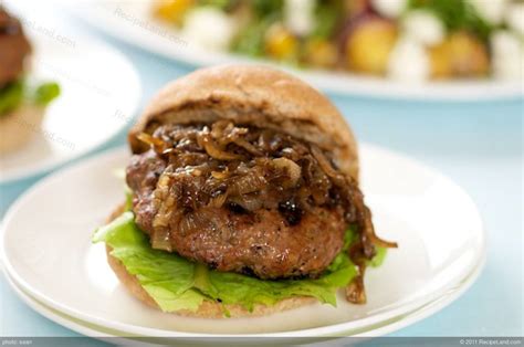 Beef Burgers With Caramelized Onions Recipe