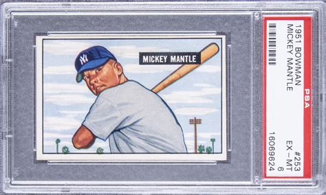 Lot Detail 1951 Bowman 253 Mickey Mantle Rookie Card PSA EX MT 6