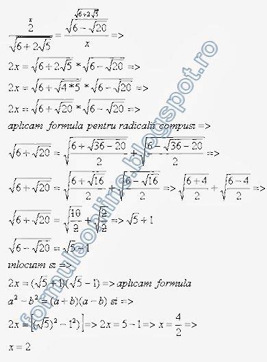 Formuleonline Probleme Si Exercitii Rezolvate Radicali Compusi