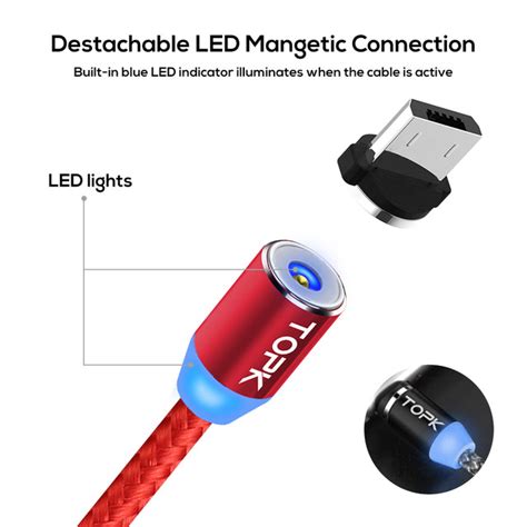 TOPK R Line2 2M LED Magnetic Cable Micro USB E Ledeco