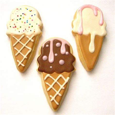 Ice Cream Cone Sugar Cookies Cookie Decorating Sugar Cookie Designs