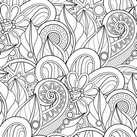 Monochrome Seamless Pattern with Floral Motifs Stock Vector ...