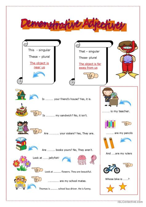 Demonstrative Adjectives Worksheets With Answers Adjectiveworksheets Net