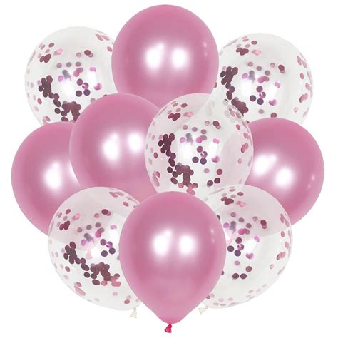 Set 10 Baloane Cu Confetti Culoare Roz Deschis 30 Cm It S Party Time