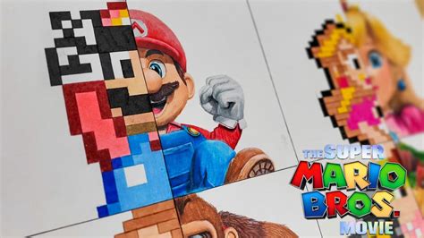 Drawing The Super Mario Bros Movie VS Pixel The Super Mario Bros