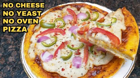 No Cheese No Yeast No Oven Pizza Recipe For Lockdown Veg Pizza Without Cheese In Kadhai