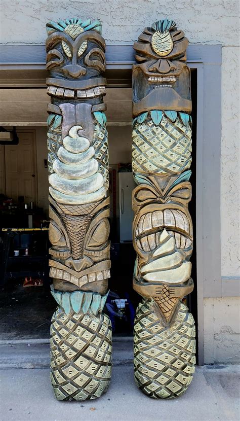 Tiki Totem Carved Out Of Insulation Foam Tiki Totem Tiki Statues