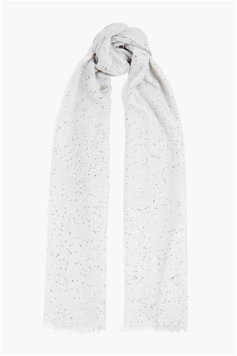 BRUNELLO CUCINELLI Sequin Embellished Cashmere And Silk Blend Gauze