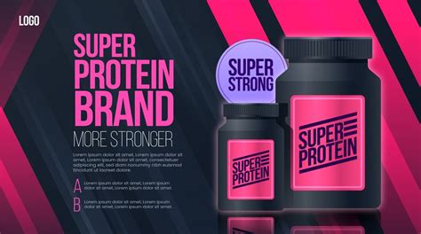 Free Vector Protein Supplements Horizontal Banner