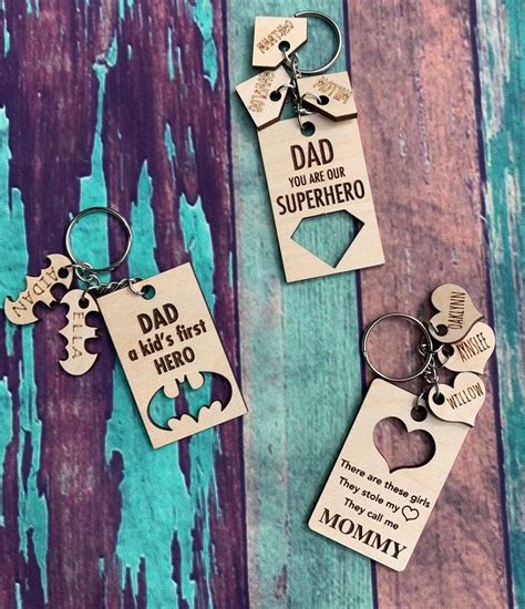 Dad Keychain Diy Wooden Keychain Personalized Keychain Diy Fathers