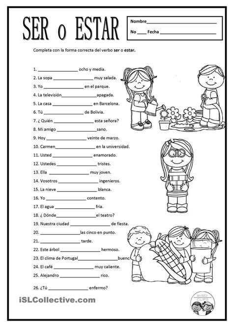 Live Worksheets Ser O Estar