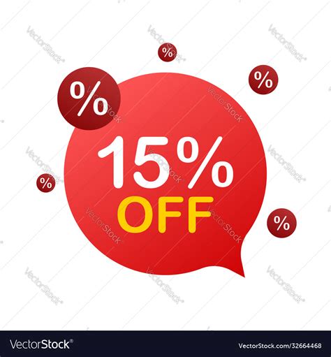 15 Percent Off Sale Discount Banner Royalty Free Vector