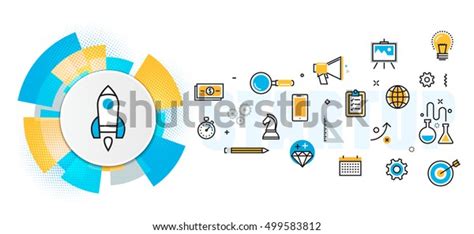 Flat Line Design Illustration Concept Scheme Stock Vector Royalty Free