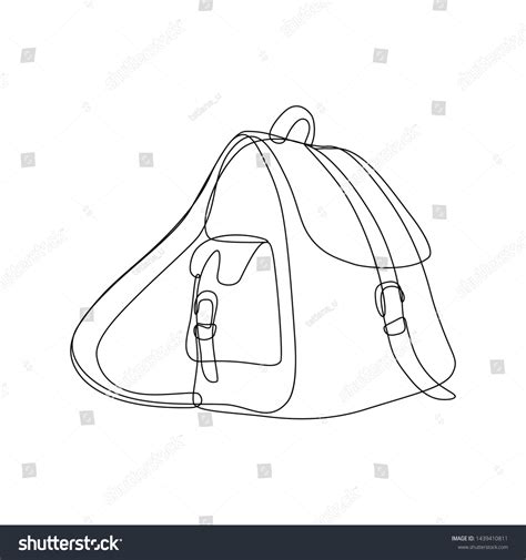 Backpack In Continuous Line Drawing Style Royalty Free Stock Vector