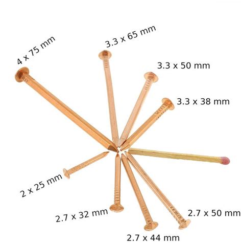 Clouterie Rivierre Clou carré cuivre tête diamant Ø 2 0 mm clous eu